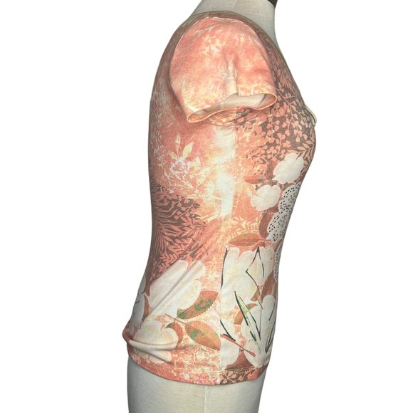 One World Live and Let Live Women's Top Size Small Short Sleeve Round Neck Silk - Picture 7 of 12